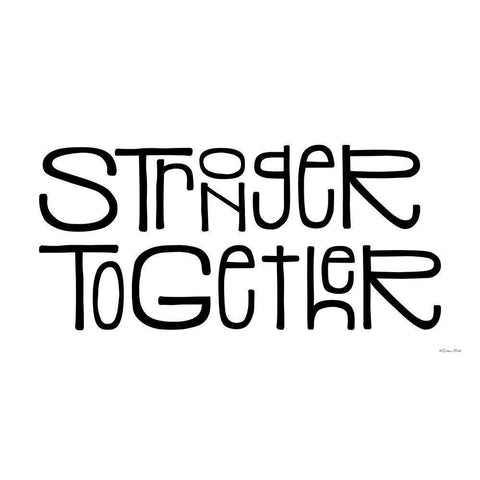 Stronger Together Black Modern Wood Framed Art Print by Ball, Susan