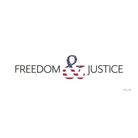 Freedom and Justice White Modern Wood Framed Art Print by Ball, Susan