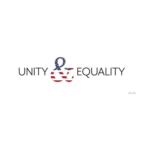 Unity and Equality Black Modern Wood Framed Art Print with Double Matting by Ball, Susan