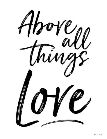 Above All Things Love Black Ornate Wood Framed Art Print with Double Matting by Ball, Susan