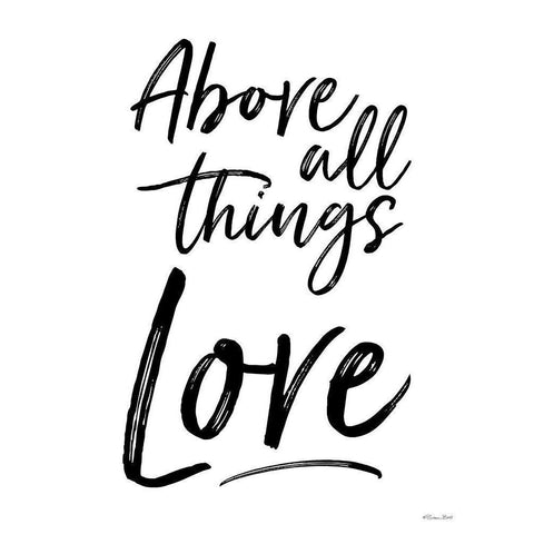 Above All Things Love Black Modern Wood Framed Art Print with Double Matting by Ball, Susan