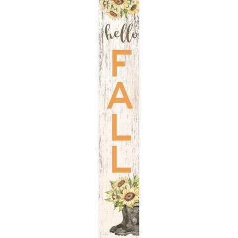 Hello Fall     Gold Ornate Wood Framed Art Print with Double Matting by Ball, Susan