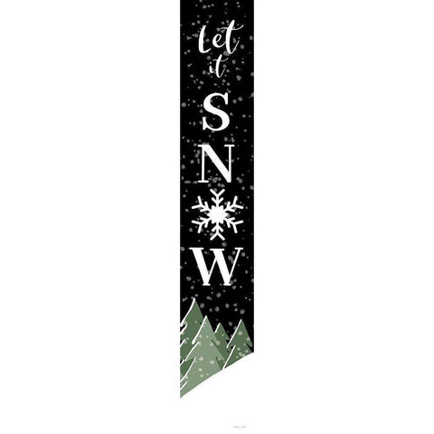Let It Snow Black Modern Wood Framed Art Print with Double Matting by Ball, Susan