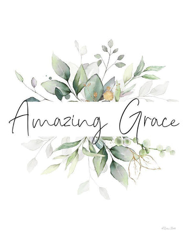 Amazing Grace   White Modern Wood Framed Art Print with Double Matting by Ball, Susan