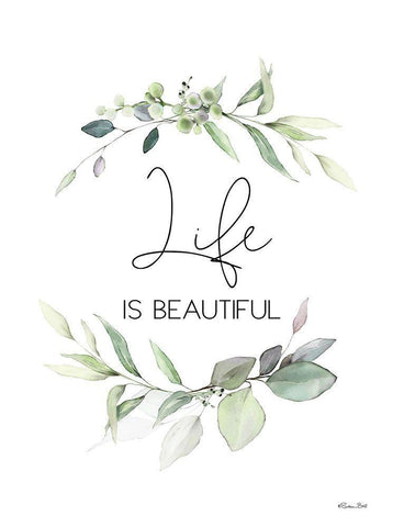 Life is Beautiful   White Modern Wood Framed Art Print with Double Matting by Ball, Susan