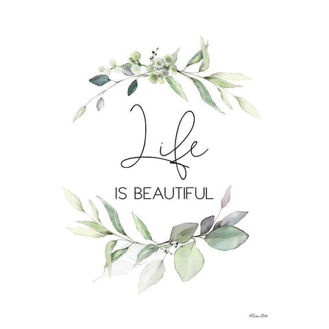 Life is Beautiful   Black Modern Wood Framed Art Print with Double Matting by Ball, Susan