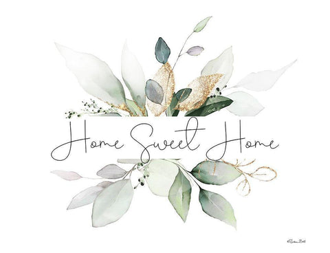 Home Sweet Home    White Modern Wood Framed Art Print with Double Matting by Ball, Susan