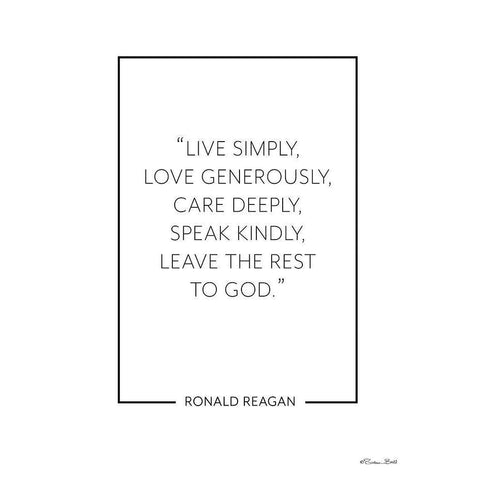 Live Simply     Gold Ornate Wood Framed Art Print with Double Matting by Ball, Susan