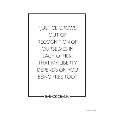 Justice Grows      White Modern Wood Framed Art Print by Ball, Susan