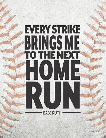 Home Run White Modern Wood Framed Art Print with Double Matting by Ball, Susan