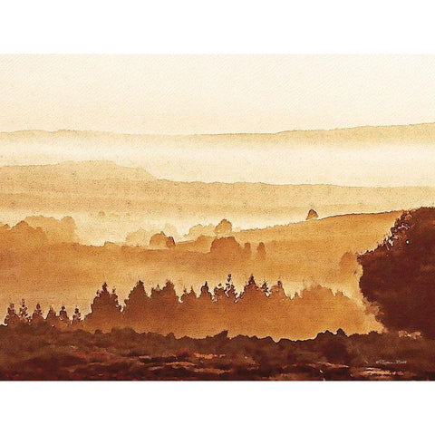 Sunset Over Forest White Modern Wood Framed Art Print by Ball, Susan