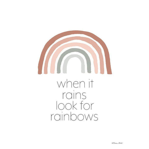 Look for Rainbows Black Modern Wood Framed Art Print by Ball, Susan