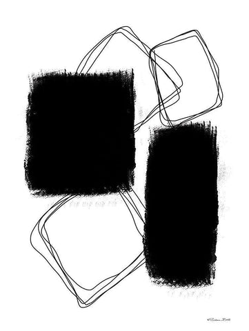 Swatches Outline Black Ornate Wood Framed Art Print with Double Matting by Ball, Susan