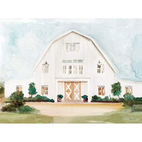 Wedding Barn Black Modern Wood Framed Art Print by Stellar Design Studio