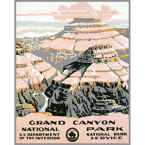 Grand Canyon Gold Ornate Wood Framed Art Print with Double Matting by Stellar Design Studio