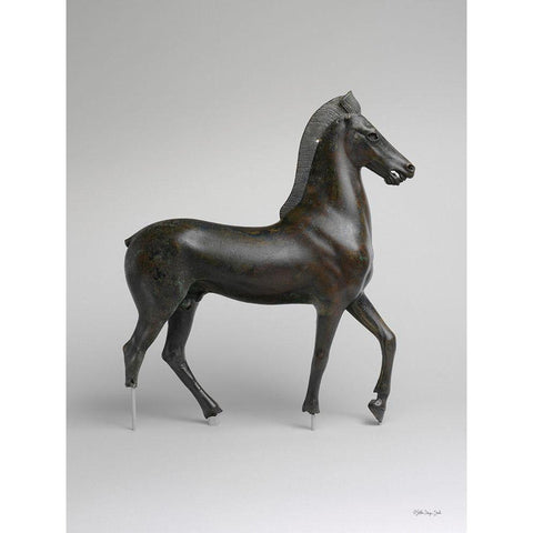 Roman Horse Statue 1 Black Modern Wood Framed Art Print with Double Matting by Stellar Design Studio