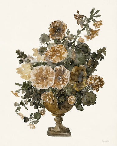 Bouquet in Urn 1 Black Modern Wood Framed Art Print by Stellar Design Studio