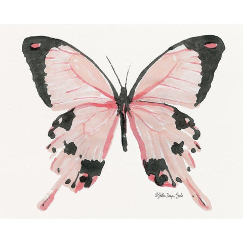 Butterfly 1 White Modern Wood Framed Art Print by Stellar Design Studio