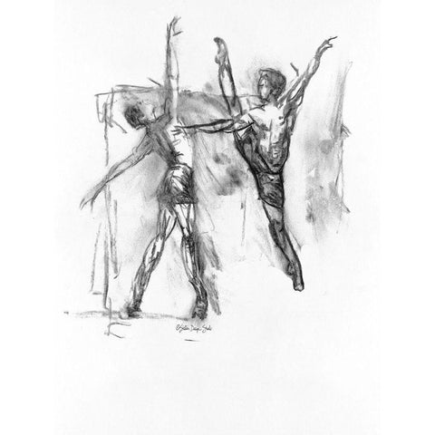 Dance Figure 5 Black Modern Wood Framed Art Print by Stellar Design Studio
