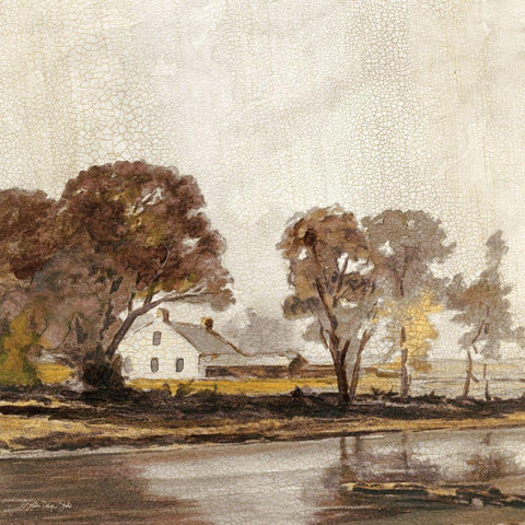 Traditional Landscape 1 White Modern Wood Framed Art Print with Double Matting by Stellar Designs Studio