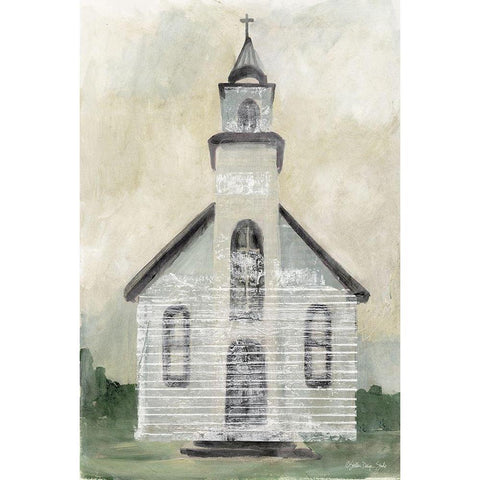 Church 4  Black Modern Wood Framed Art Print with Double Matting by Stellar Design Studio