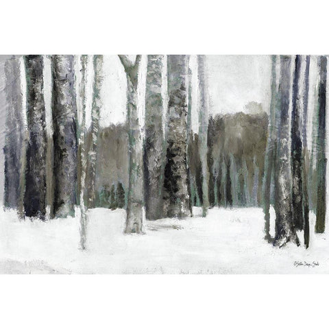 Winter Forest White Modern Wood Framed Art Print by Stellar Design Studio
