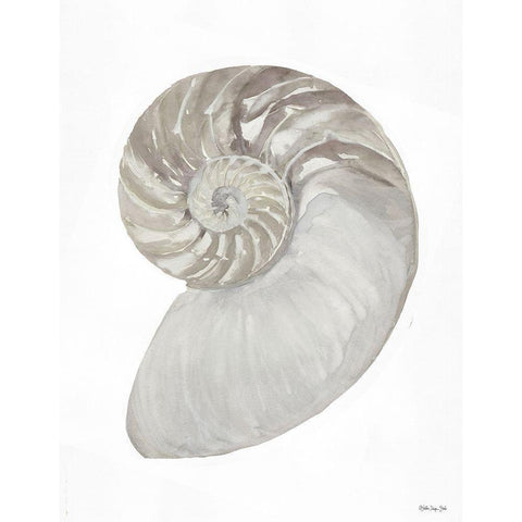 Neutral Shell 2 Gold Ornate Wood Framed Art Print with Double Matting by Stellar Design Studio