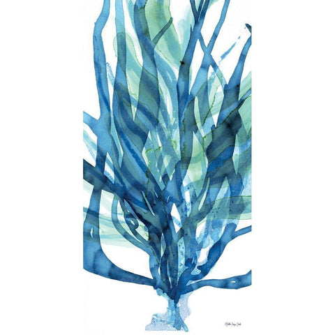 Soft Seagrass in Blue 1    Gold Ornate Wood Framed Art Print with Double Matting by Stellar Design Studio