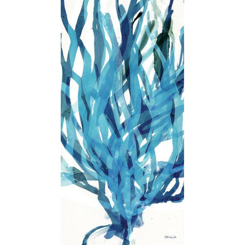 Soft Seagrass in Blue 2   Gold Ornate Wood Framed Art Print with Double Matting by Stellar Design Studio