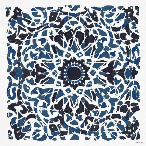 Global Pattern I Gold Ornate Wood Framed Art Print with Double Matting by Stellar Design Studios