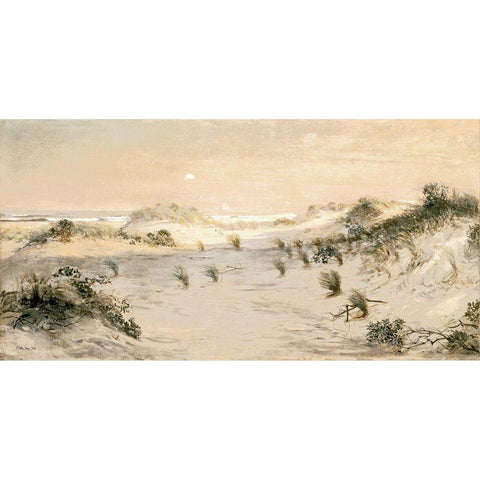 Beach Dunes Gold Ornate Wood Framed Art Print with Double Matting by Stellar Design Studio