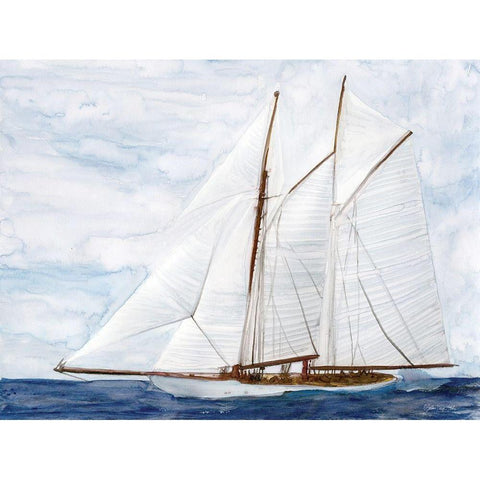 Sailing White Modern Wood Framed Art Print by Stellar Design Studio