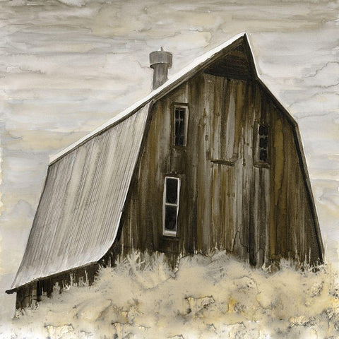 Rustic Barn White Modern Wood Framed Art Print by Stellar Design Studio