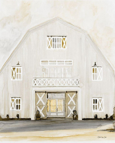 Wedding Barn     White Modern Wood Framed Art Print with Double Matting by Stellar Designs Studio