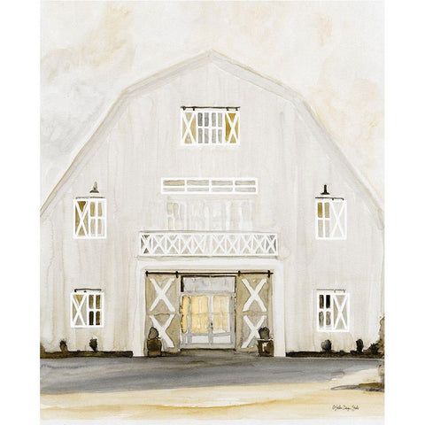 Wedding Barn     White Modern Wood Framed Art Print by Stellar Designs Studio