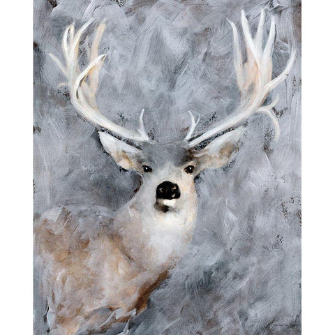 Big Buck II Gold Ornate Wood Framed Art Print with Double Matting by Stellar Design Studio