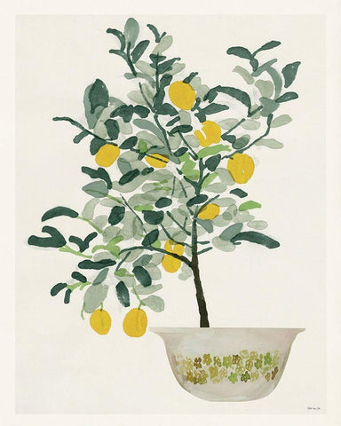 Lemon Tree II Black Ornate Wood Framed Art Print with Double Matting by Stellar Design Studio