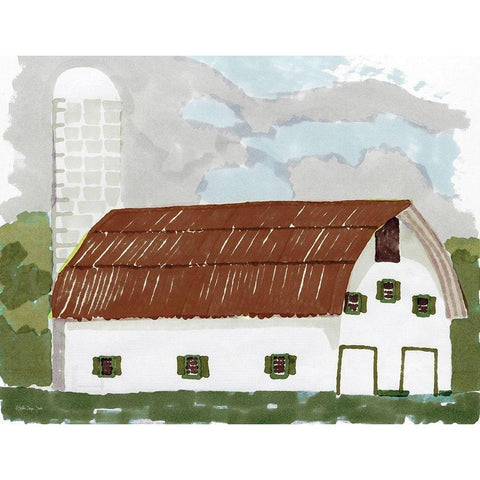 Barn Study II White Modern Wood Framed Art Print by Stellar Design Studio