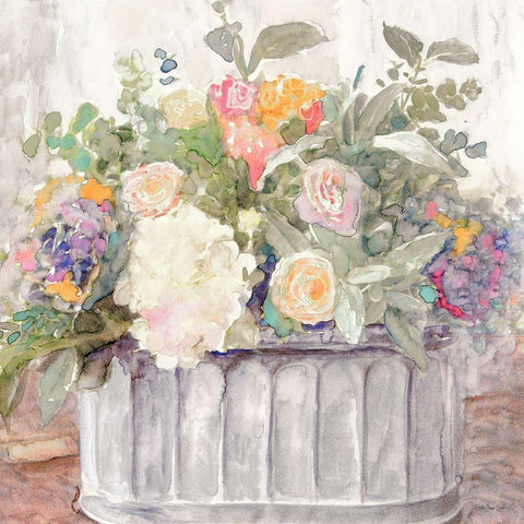 Table Bouquet I White Modern Wood Framed Art Print by Stellar Designs Studio