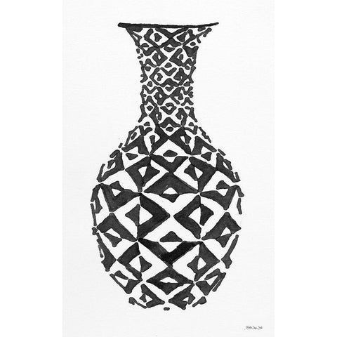 Tile Vase 1     White Modern Wood Framed Art Print by Stellar Design Studio