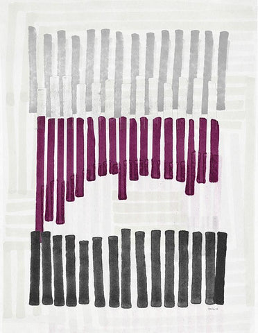 Intersecting Lines 2 White Modern Wood Framed Art Print with Double Matting by Stellar Designs Studio