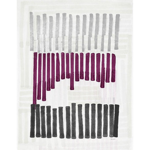 Intersecting Lines 2 Black Modern Wood Framed Art Print with Double Matting by Stellar Designs Studio