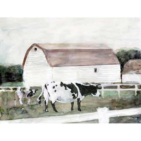 Country Farm     Black Modern Wood Framed Art Print by Stellar Design Studio