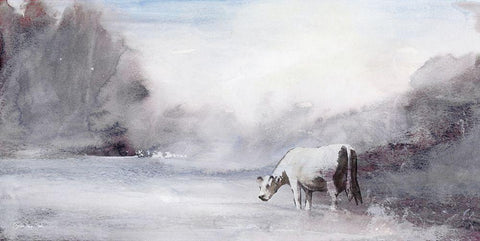 Far From Home White Modern Wood Framed Art Print with Double Matting by Stellar Designs Studio