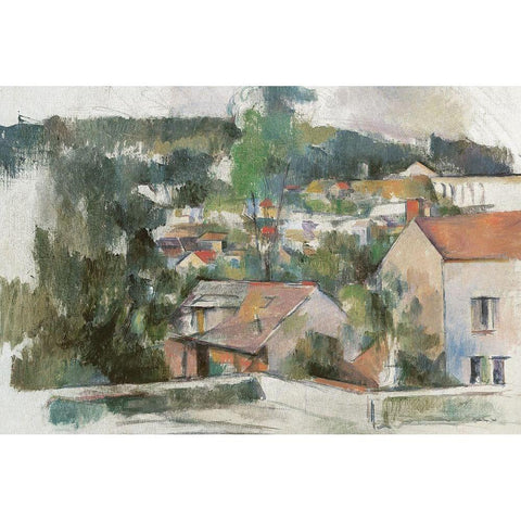 Hillside Town II     White Modern Wood Framed Art Print by Stellar Design Studio