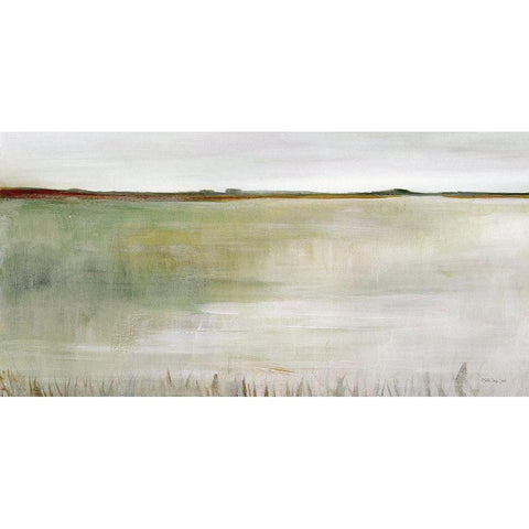 Tranquil Field White Modern Wood Framed Art Print by Stellar Design Studio