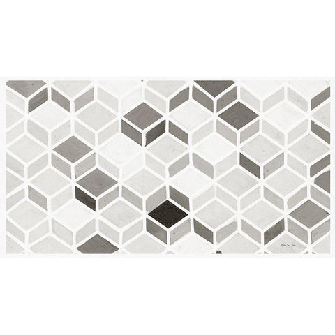 White and Gray Pattern     White Modern Wood Framed Art Print by Stellar Design Studio