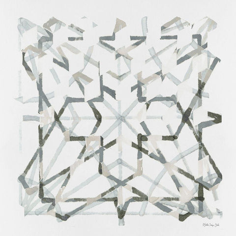 Mosaic 3    White Modern Wood Framed Art Print with Double Matting by Stellar Design Studio