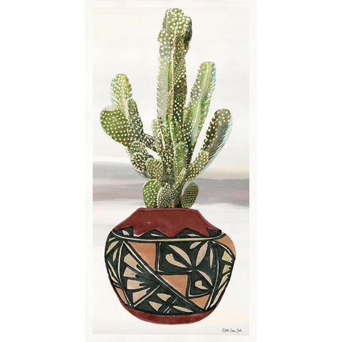 Cactus in Pot 2    Gold Ornate Wood Framed Art Print with Double Matting by Stellar Design Studio