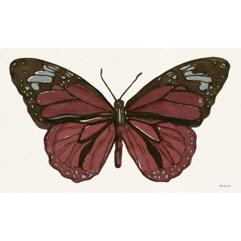 Papillon 4 Gold Ornate Wood Framed Art Print with Double Matting by Stellar Design Studio